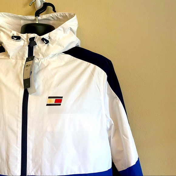 NWT Mens Tommy Hilfiger long Hooded Windbreaker - Picture 6 of 7